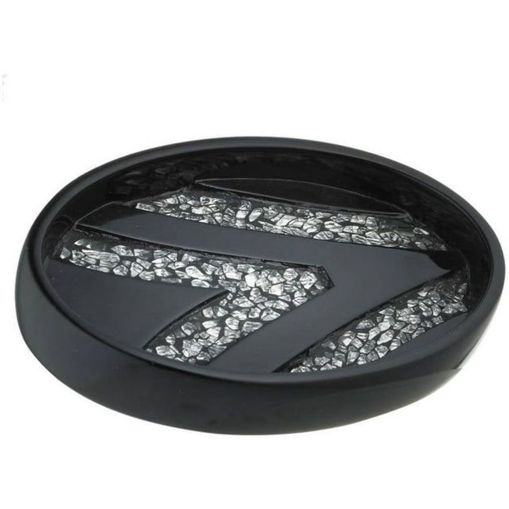 Sinatra black is a crack glass design on a metallic black background